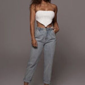 JLUXLABEL White Ribbed Crop Top